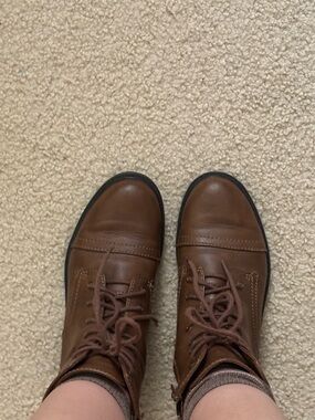 Men's Brown Leather Lace-Up Boots